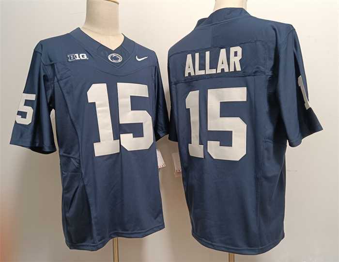 Men%27s Penn State Nittany Lions #15 Drew Allar Navy Stitched Jersey->notre dame fighting irish->NCAA Jersey